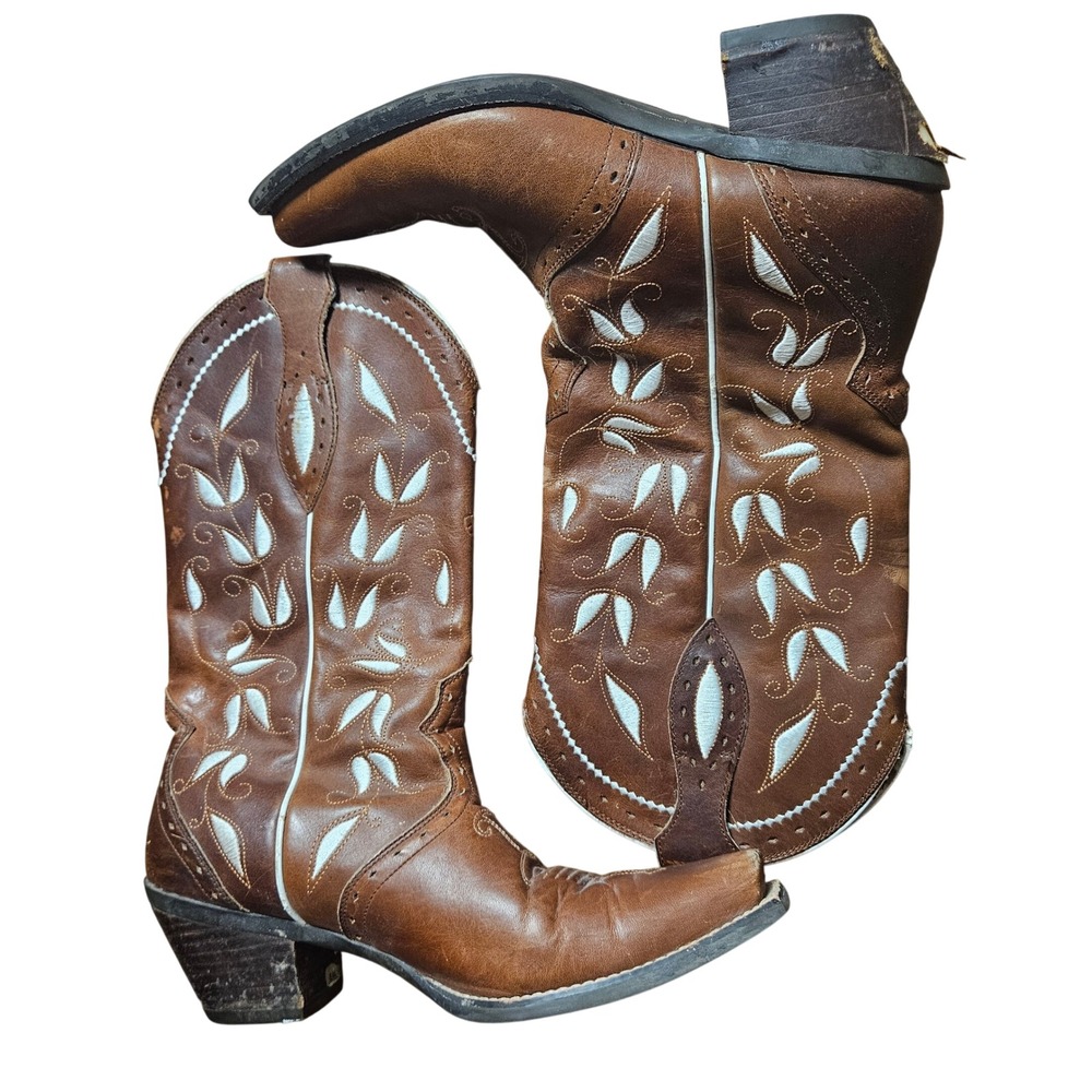 Ariat Sonora Bitterwater Embroidered Leather Western Boots 8.5 Boho 10006310